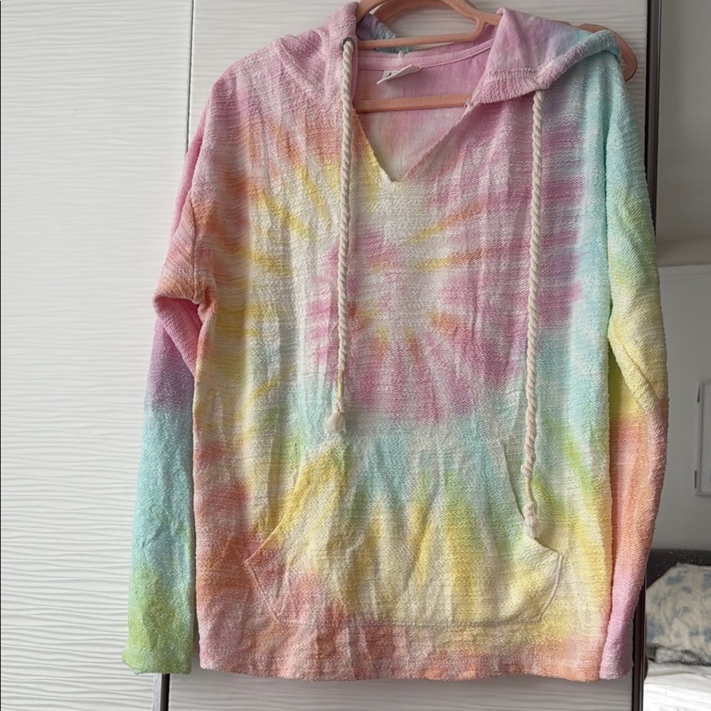 Dreamsicle Colorful Tie-Dye Hooded Women's Sweatshirt sz M